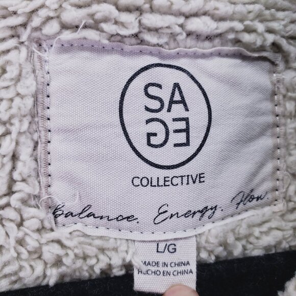 SAGE COLLECTIVE SHERPA LINED PLAID JACKET Women’s L Purple Outdoor Winter - Picture 2 of 15